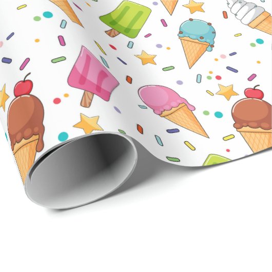 Eiscreme-Geburtstagsparty Geschenkpapier (Rolleneckpunkt)