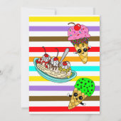 Eiscreme Geburtstagsparty lädt ein Einladung (Rückseite)