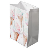 Eiscreme Geburtstagsparty Mittlere Geschenktüte (Rückseite Schrägansicht)