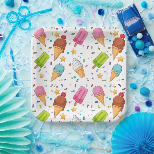 Eiscreme-Geburtstagsparty Pappteller (Party)