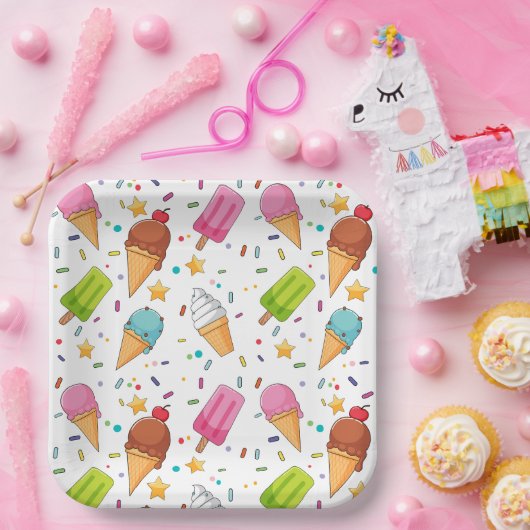 Eiscreme-Geburtstagsparty Pappteller (Party)