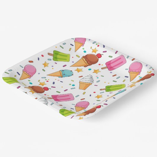 Eiscreme-Geburtstagsparty Pappteller (Gewinkelt)