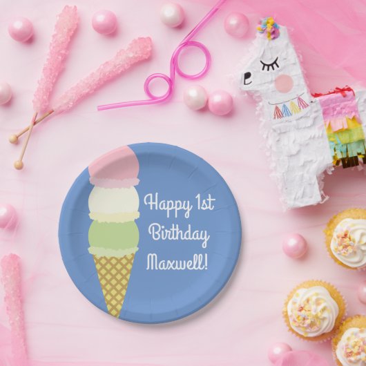 Eiscreme-Geburtstagsparty Pappteller (Party)