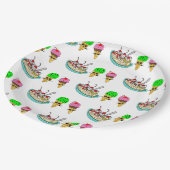 Eiscreme-Geburtstagsparty Pappteller (Schrägansicht)