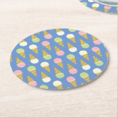 Eiscreme-Geburtstagsparty Runder Pappuntersetzer (Angewinkelt)