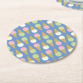 Eiscreme-Geburtstagsparty Runder Pappuntersetzer (Angewinkelt)