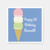 Eiscreme-Geburtstagsparty Serviette (Vorderseite)