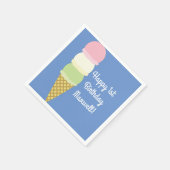 Eiscreme-Geburtstagsparty Serviette (Ecke)