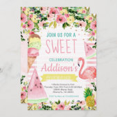 Eiscreme Geburtstagsschwimmbad Party Einladung (Vorne/Hinten)