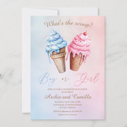 Eiscreme-Gender-Enthüllung Was ist der Schuh? Einladung (Vorderseite)