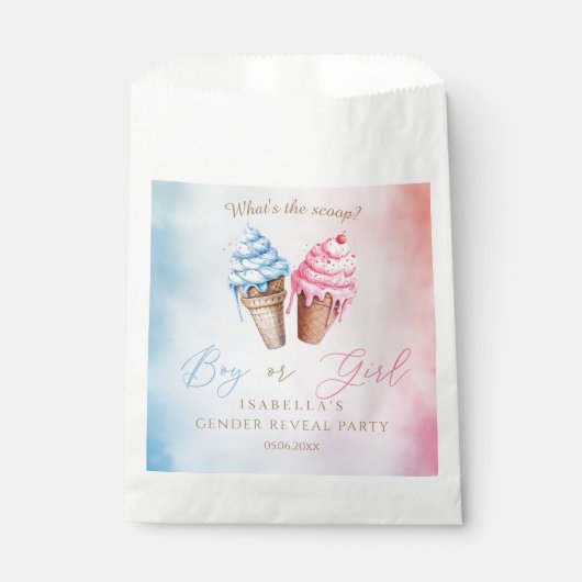 Eiscreme-Gender-Enthüllung Was ist der Schuh? Geschenktütchen (Vorderseite)