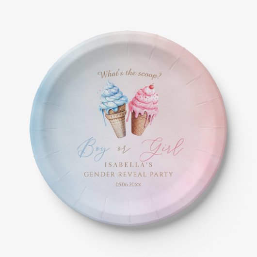 Eiscreme-Gender-Enthüllung Was ist der Schuh? Pappteller (Vorderseite)