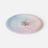 Eiscreme-Gender-Enthüllung Was ist der Schuh? Pappteller (Schrägansicht)