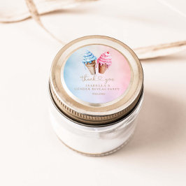 Eiscreme-Gender-Enthüllung Was ist der Schuh? Runder Aufkleber