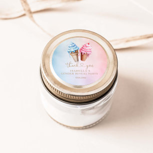 Eiscreme-Gender-Enthüllung Was ist der Schuh? Runder Aufkleber