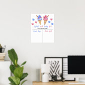 Eiscreme-Gender zeigt Boy- oder Girl-Chart Poster (Heimbüro)