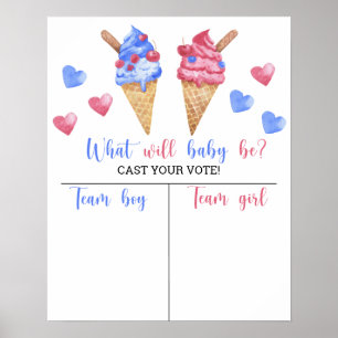 Eiscreme-Gender zeigt Boy- oder Girl-Chart Poster