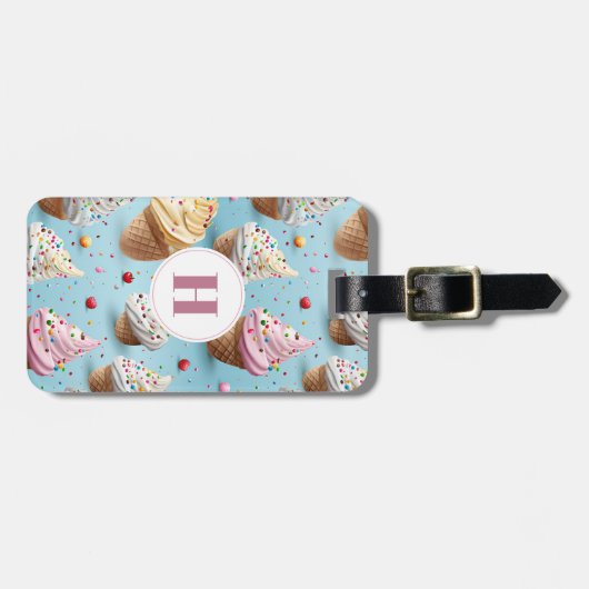 Eiscreme-Gepäckmarke Gepäckanhänger (Vorderseite horizontal)