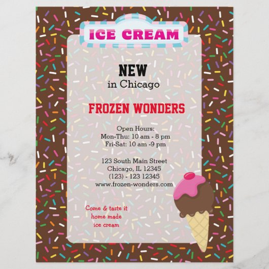 Eiscreme-Geschäft Flyer (Vorne)