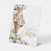 Eiscreme-Geschenke und -kartenBrautparty "Floral B Sockelschild (Vorderseite)