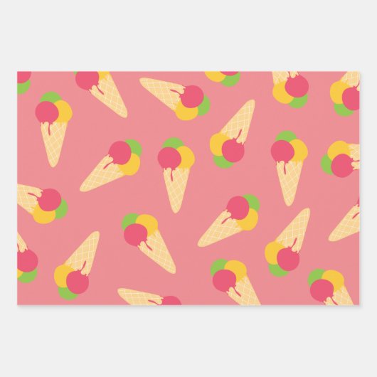 Eiscreme Geschenkpapier Set (Vorderseite)