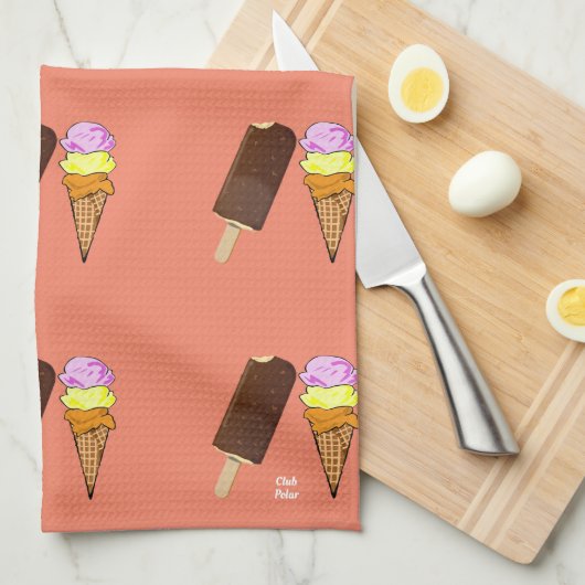 Eiscreme Geschirrtuch (Viertel Falte)