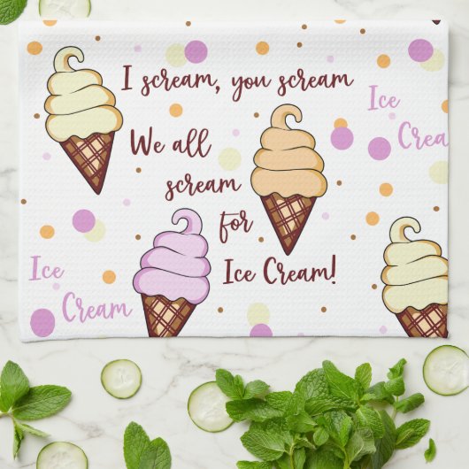 Eiscreme Geschirrtuch (Gefaltet)