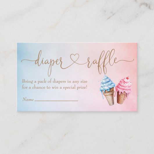 Eiscreme-Geschlecht offenbart Windelung Begleitkarte (Vorderseite)