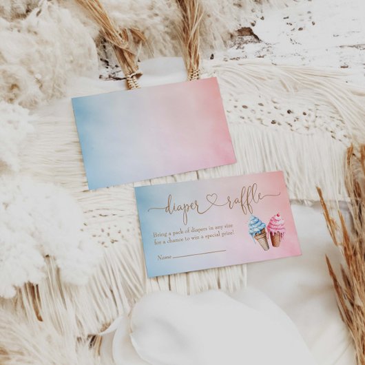 Eiscreme-Geschlecht offenbart Windelung Begleitkarte