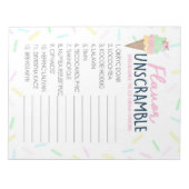 Eiscreme-Geschmack entwirren Party-Game Pack Notizblock (Vorderseite)