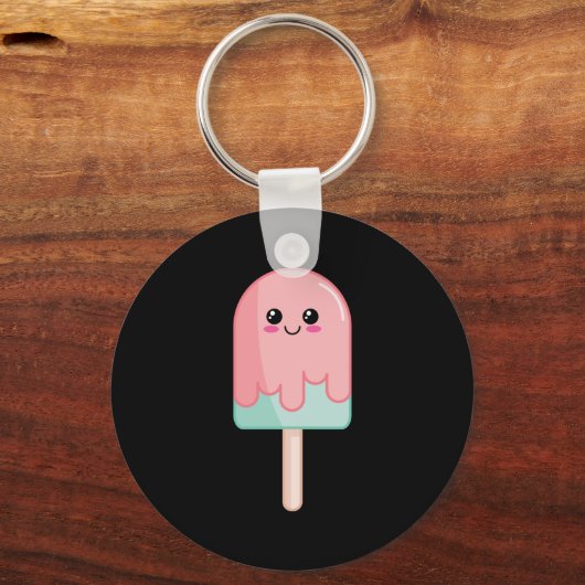 Eiscreme-Gesicht Kawaii Küche Kunst Schlüsselanhänger (Vorderseite)