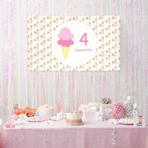 Eiscreme Girl Birthday Banner