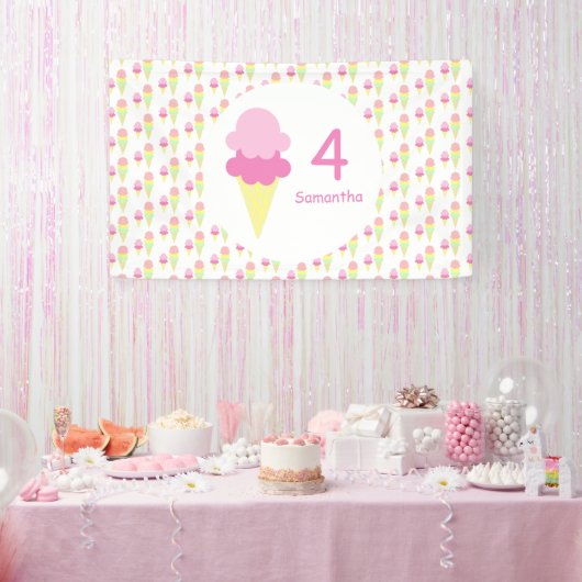 Eiscreme Girl Birthday Banner (Party)