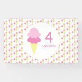 Eiscreme Girl Birthday Banner (Horizontal)