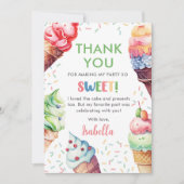 Eiscreme Girls Geburtstagsparty Dankeskarte (Vorderseite)