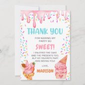 Eiscreme Girls Geburtstagsparty Dankeskarte (Vorderseite)