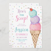 Eiscreme Girls Geburtstagsparty Einladung (Vorne/Hinten)