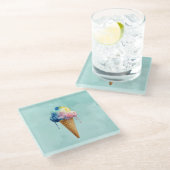 Eiscreme Glasuntersetzer (Schrägansicht)