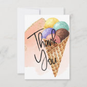 Eiscreme | Glitzer Vielen Dank Dankeskarte (Vorderseite)