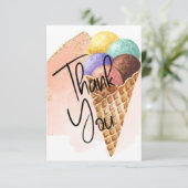 Eiscreme | Glitzer Vielen Dank Dankeskarte (Stehend Vorderseite)