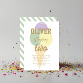 Eiscreme Gold Foil Calligrafy Geburtstagsparty Einladung
