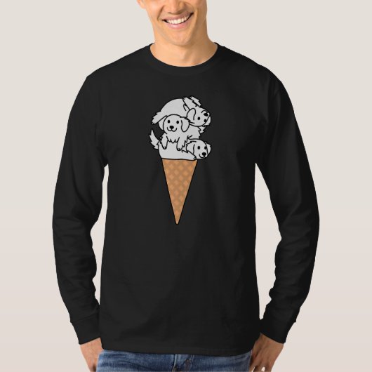 Eiscreme Große Pyrenäen Hund T-Shirt (Vorderseite)