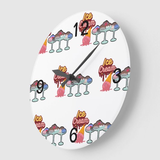 Eiscreme Große Wanduhr (Winkel)