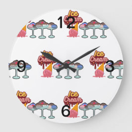 Eiscreme Große Wanduhr