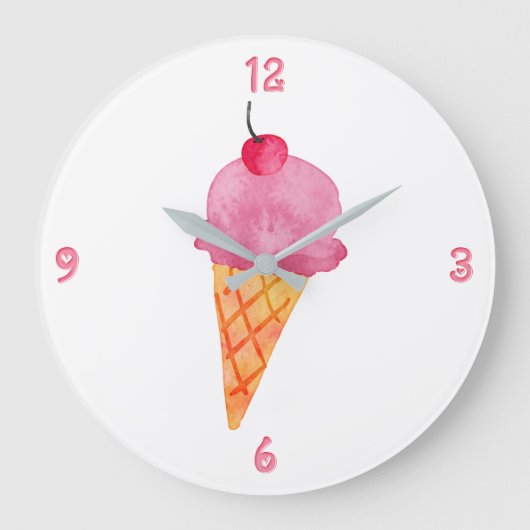 Eiscreme Große Wanduhr (Vorderseite)