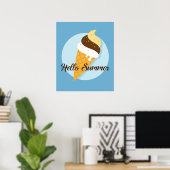 Eiscreme Hallo benutzerdefiniertes Farbposter Poster (Heimbüro)