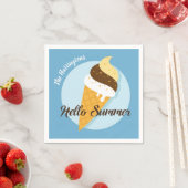 Eiscreme Hallo individuelle Name und Papierserviet Serviette (Beispiel)