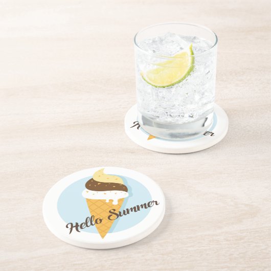 Eiscreme Hallo Sandsteinküste Getränkeuntersetzer (Seite)