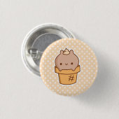 Eiscreme-Häschen-Knopf *CHOOSE IHRE EIGENE GRÖSSE Button (Vorne & Hinten)