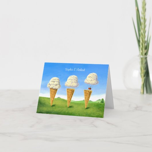 Eiscreme, Heißluftballon, Whimsical, Namen (Vorderseite)
